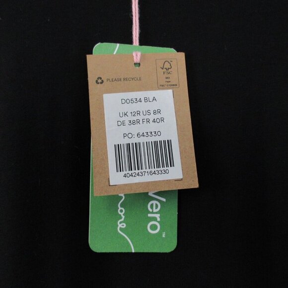 Boden Knot Detail Jersey Mini Dress 8 Black Viscose Blend Belted Cocktail 278 - Picture 7 of 11